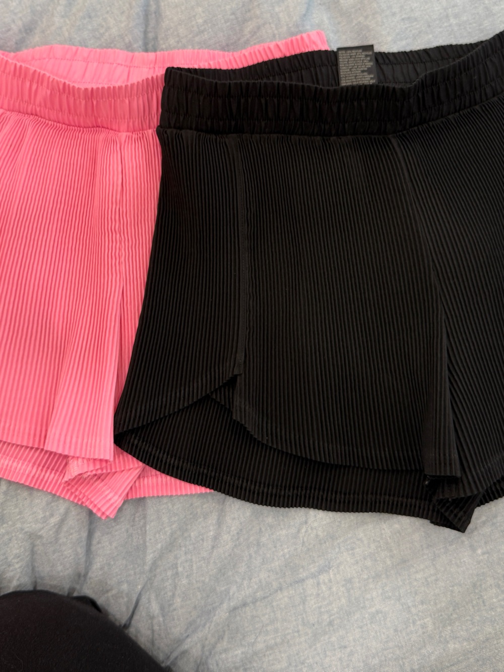 NWOT all in motion Black and Pink Athletic Pleated Shorts Set of 2